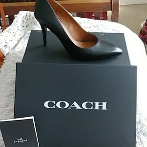 Coach Black Leather Pumps